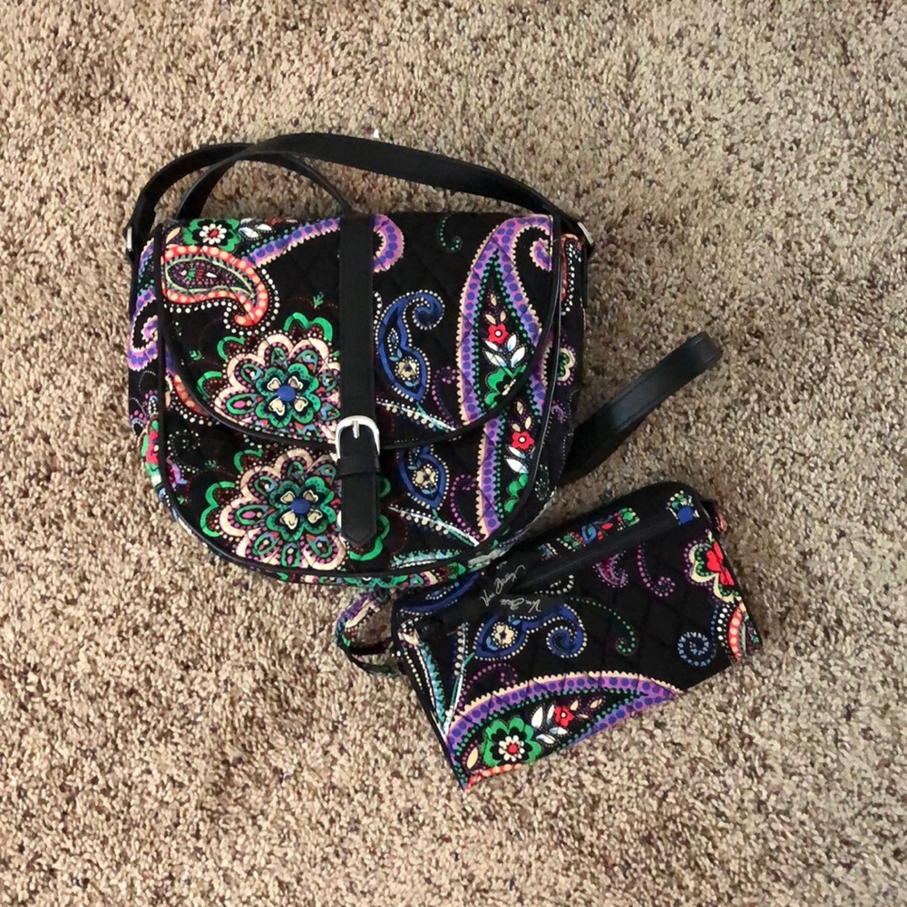 Vera Bradley Saddle Bag and Front ZIp Wallet